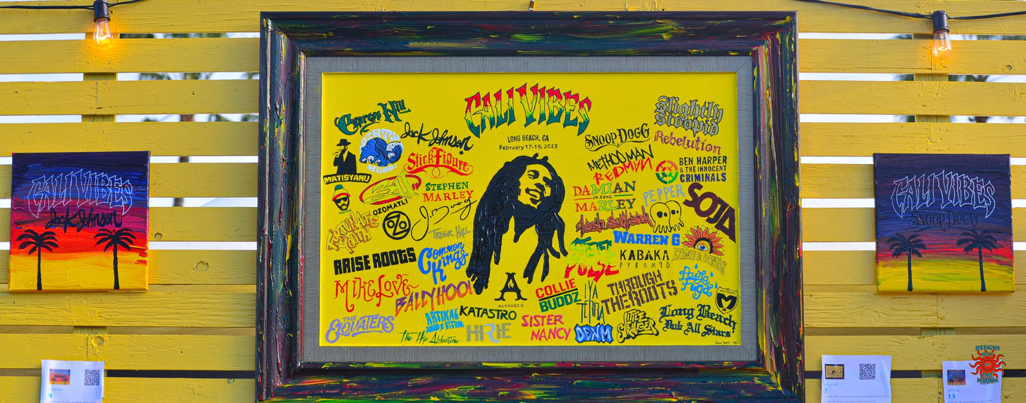 Cali Vibes Festival Hand Painted 2024 Line Up Vertical