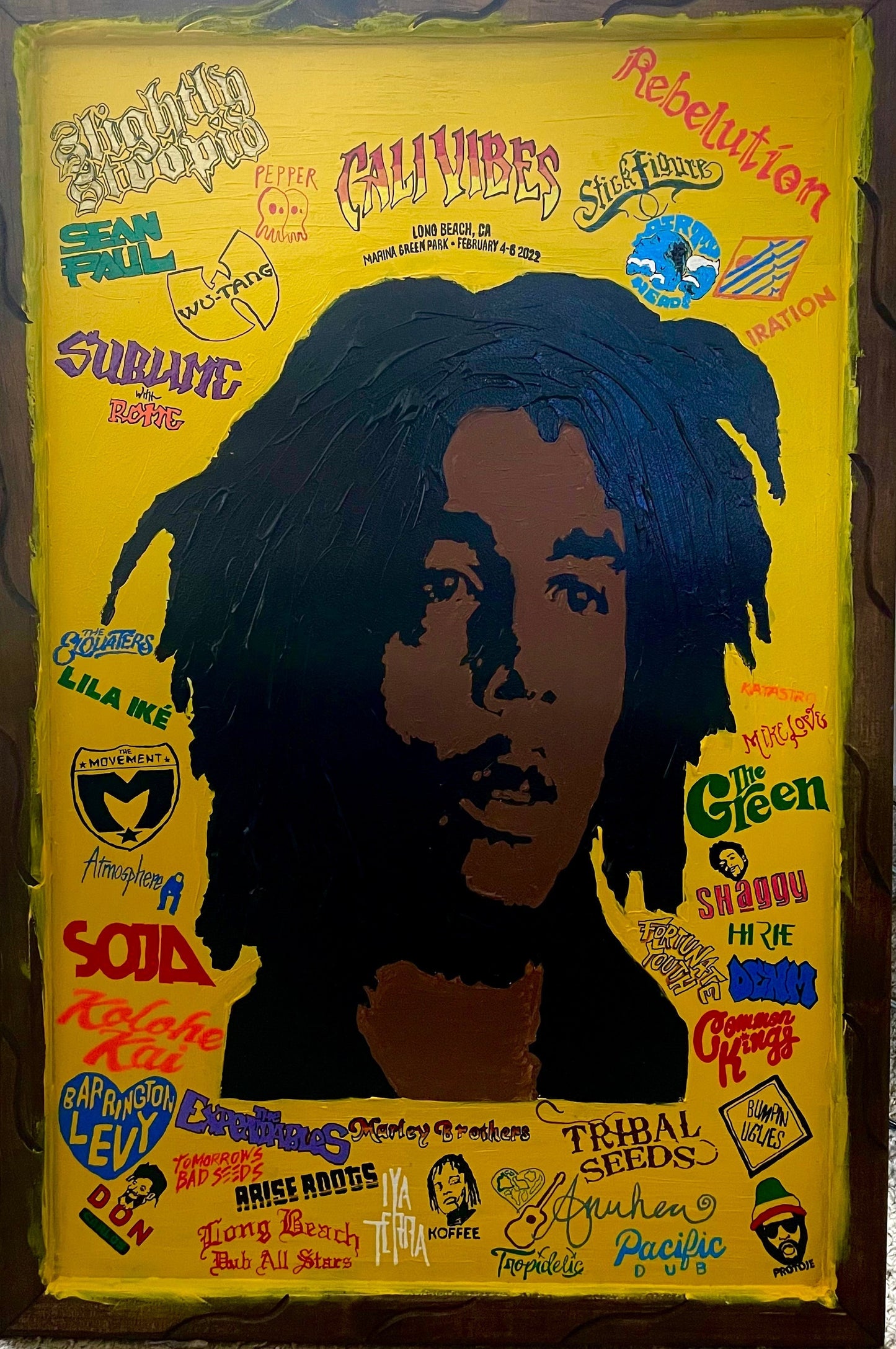 Cali Vibes Festival Hand Painted 2024 Line Up Vertical