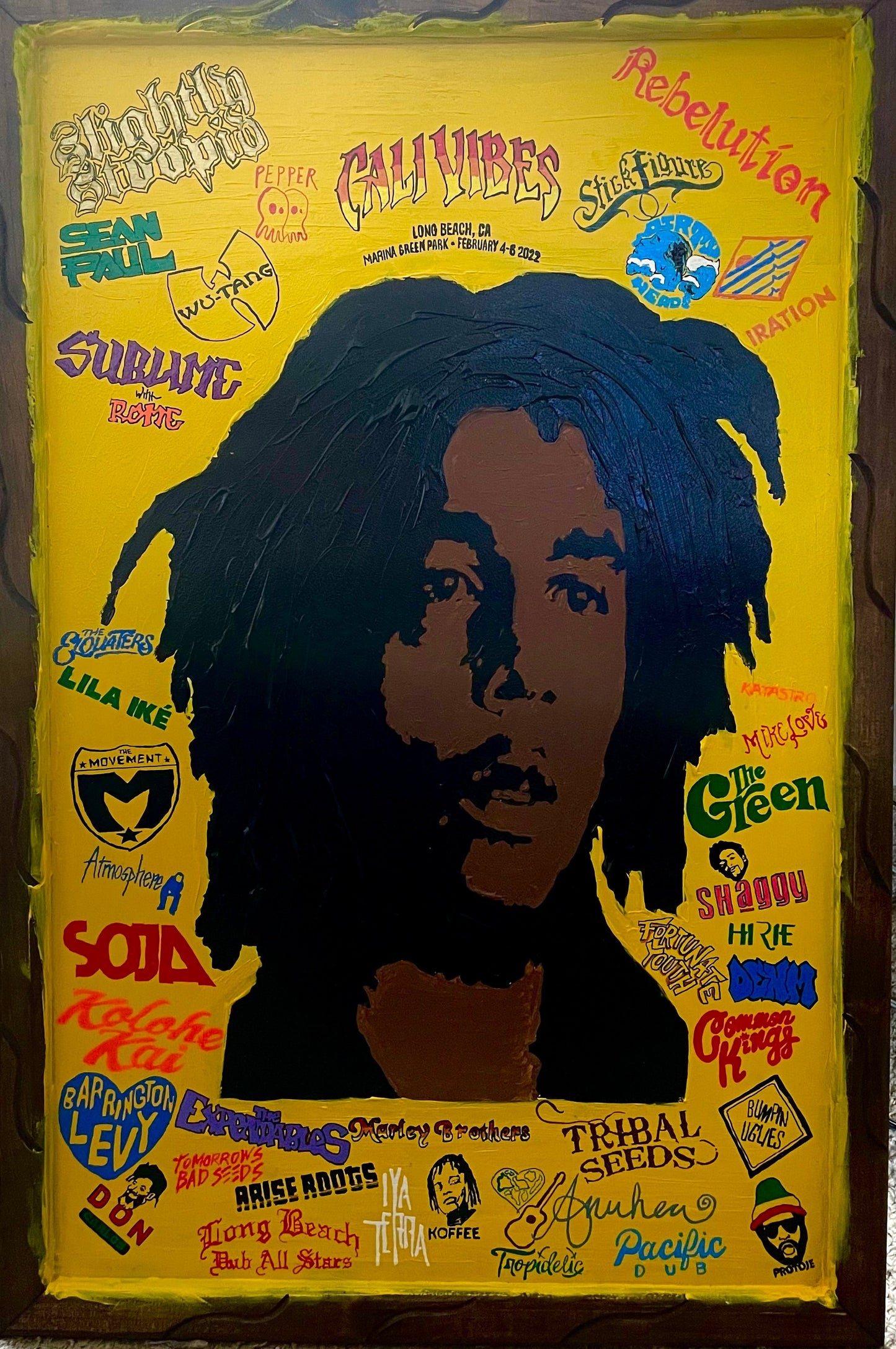 Cali Vibes Festival Hand Painted 2024 Line Up Horizontal