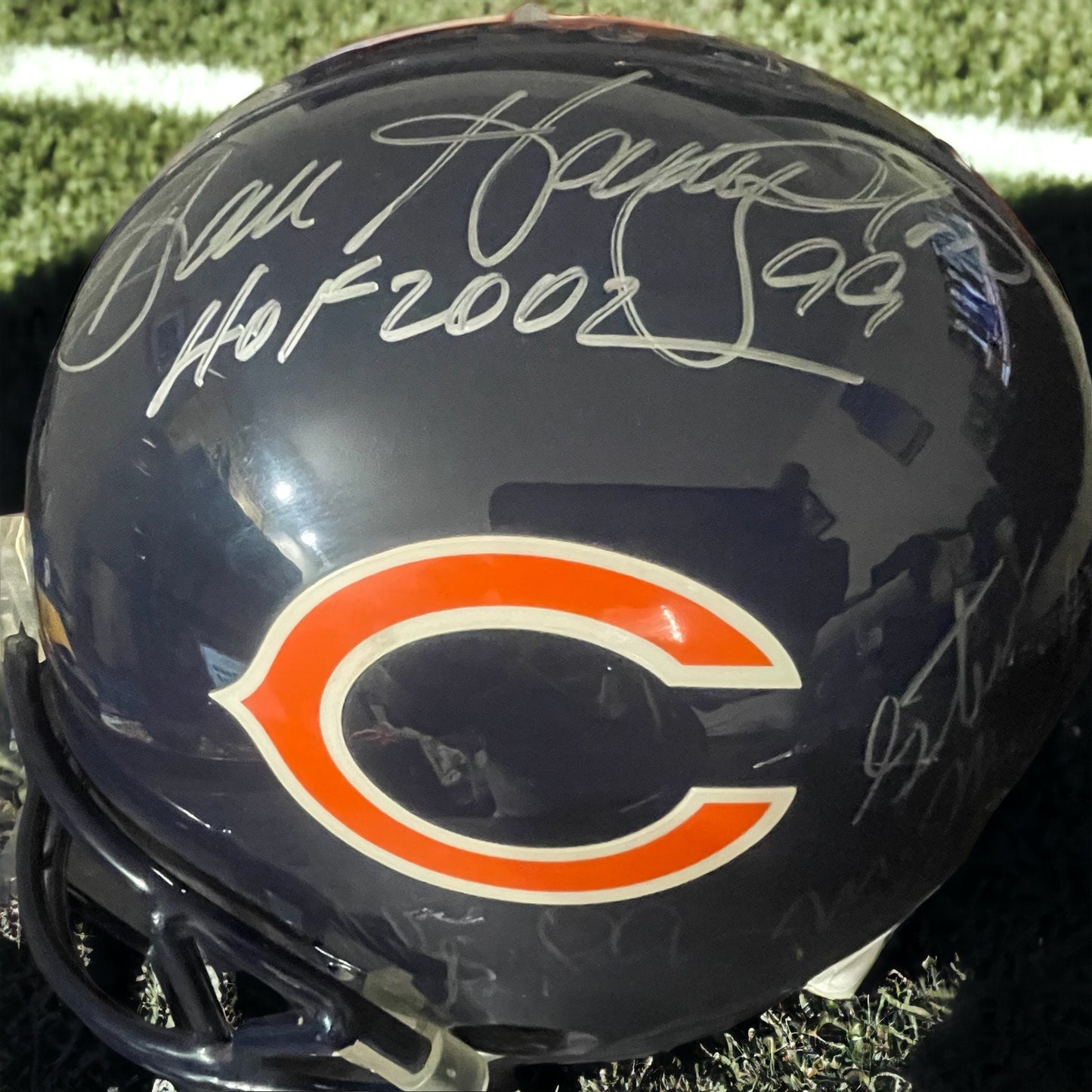 Chicago Bears Mike Ditka & Dan Hampton Autographed Helmet at his 1985 Super Bowl Champion Golf Outing 25th Anniversary