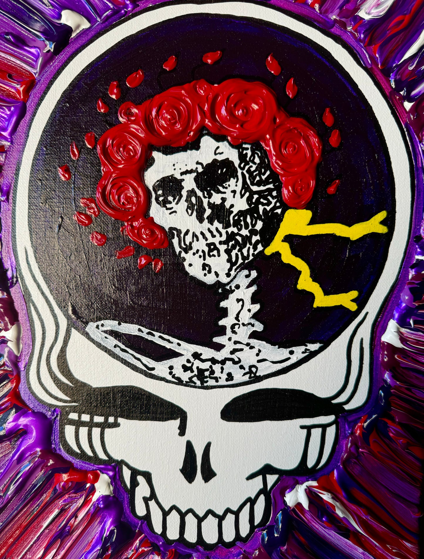 Steal Your Face - Skull & Roses Purple