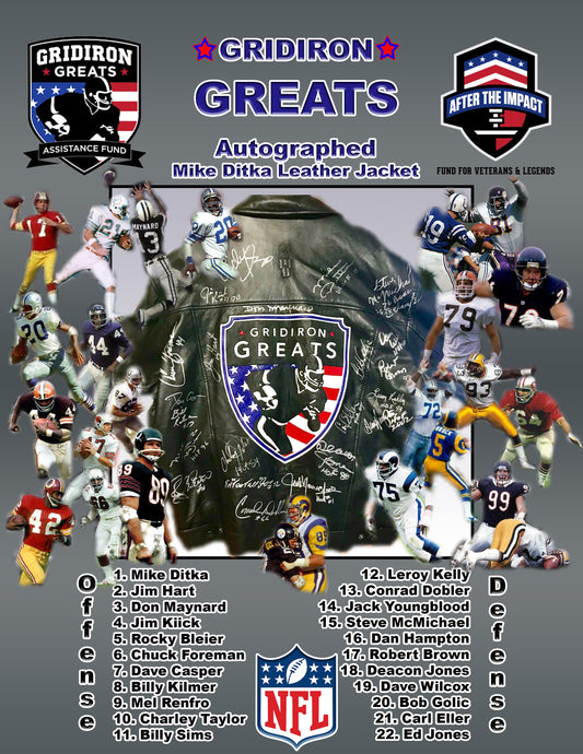 Hall of Fame Players Grid Iron Greats  Autographed Leather Jacket