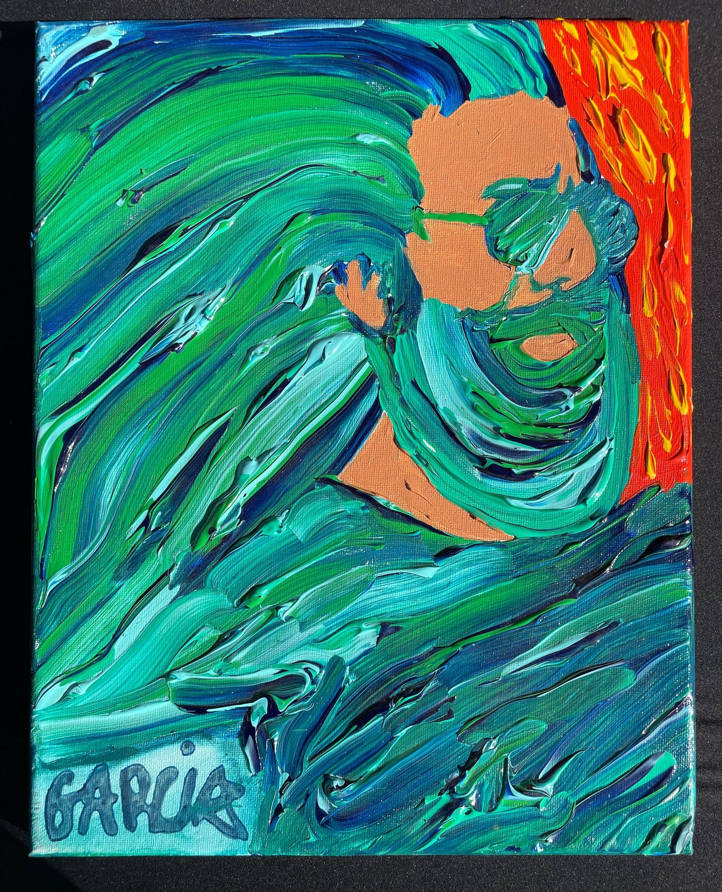 Jerry Garcia - Blue, Aqua Blue & Green
