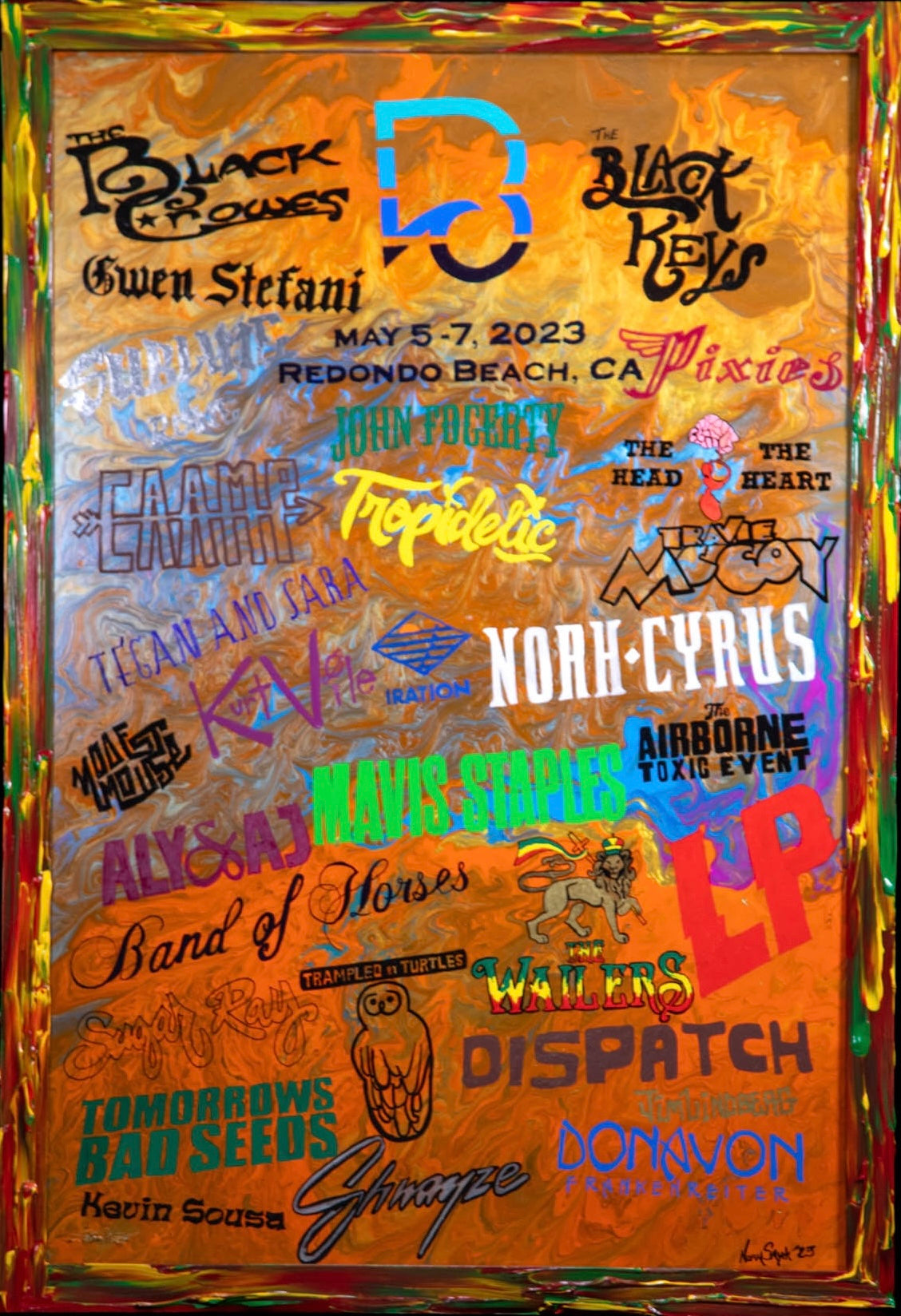 Beach Life Festival '23 Hand Painted Line Up