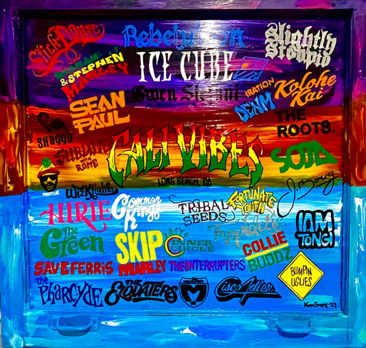 Cali Vibes Festival Hand Painted Antique Window 2024 Line Up