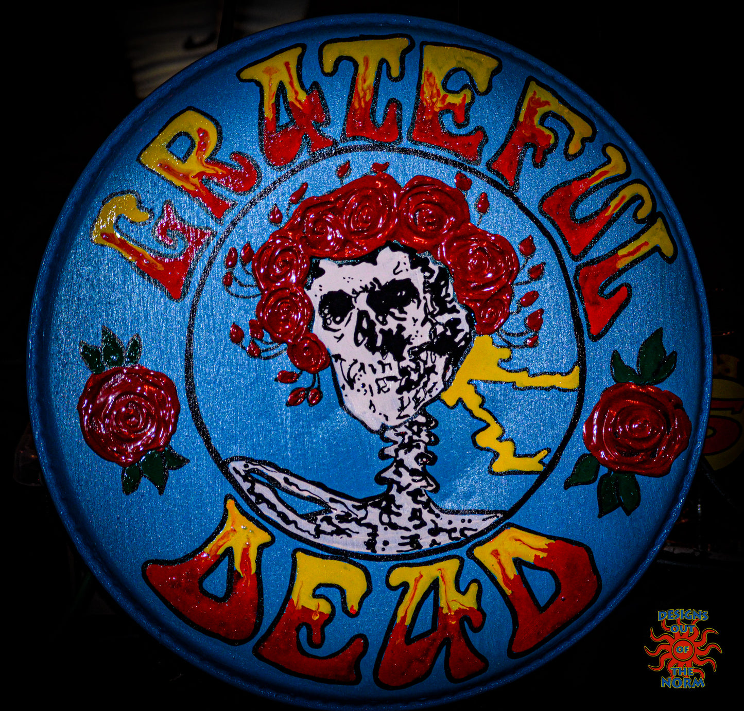 Grateful Dead Skull & Roses Drum Head