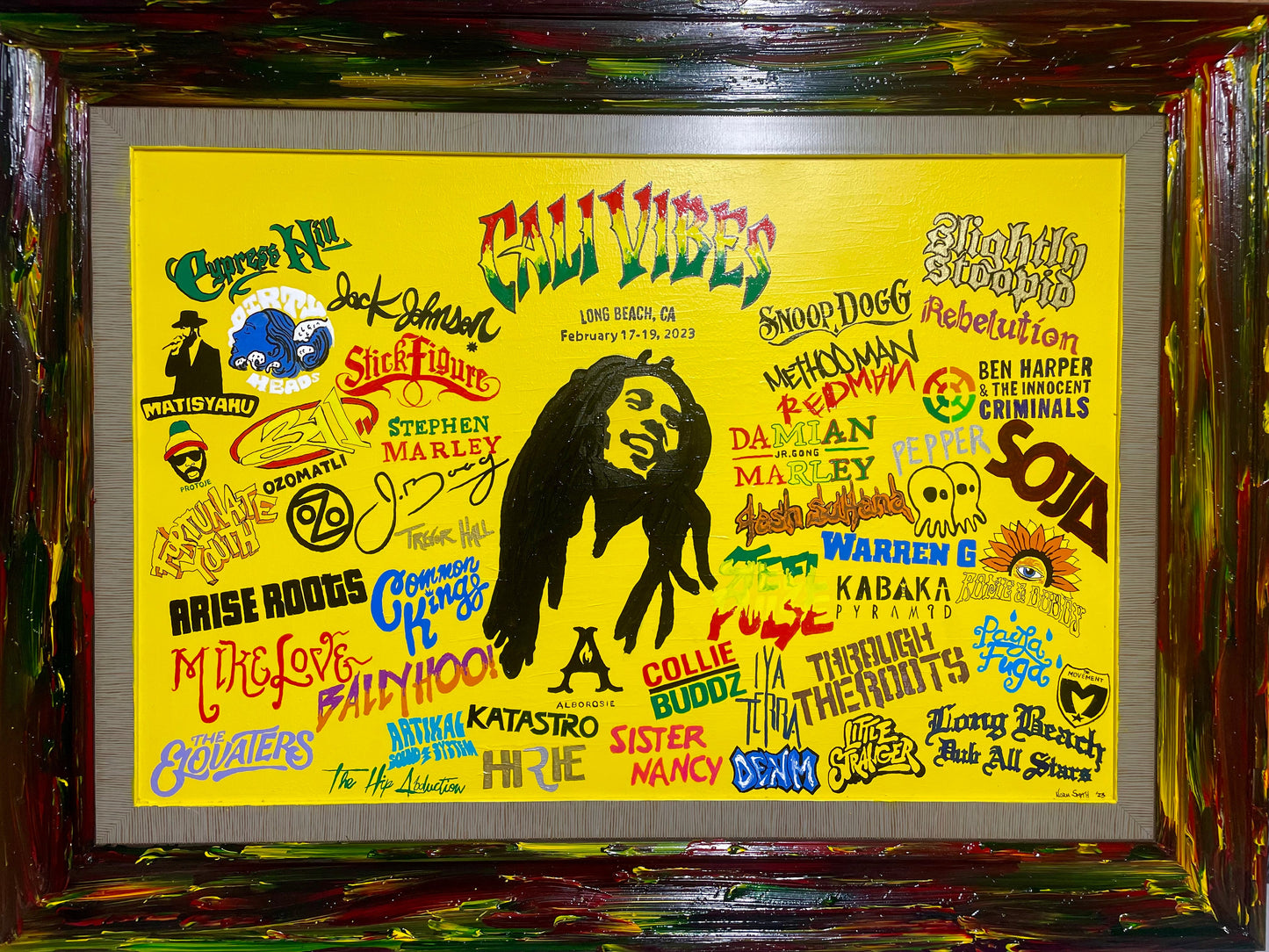 Cali Vibes 2022 Bob Marley Hand Painted Line Up