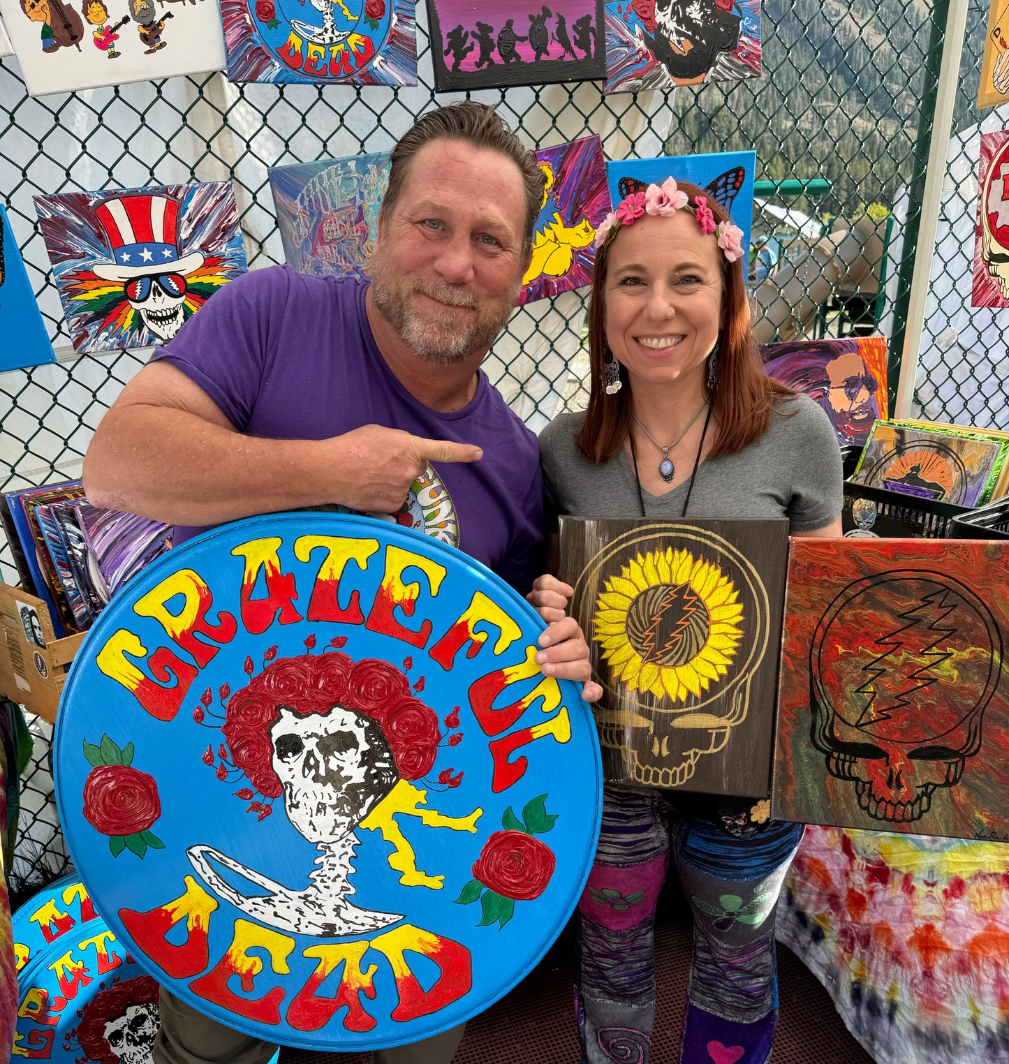 Grateful Dead Skull & Roses Drum Head