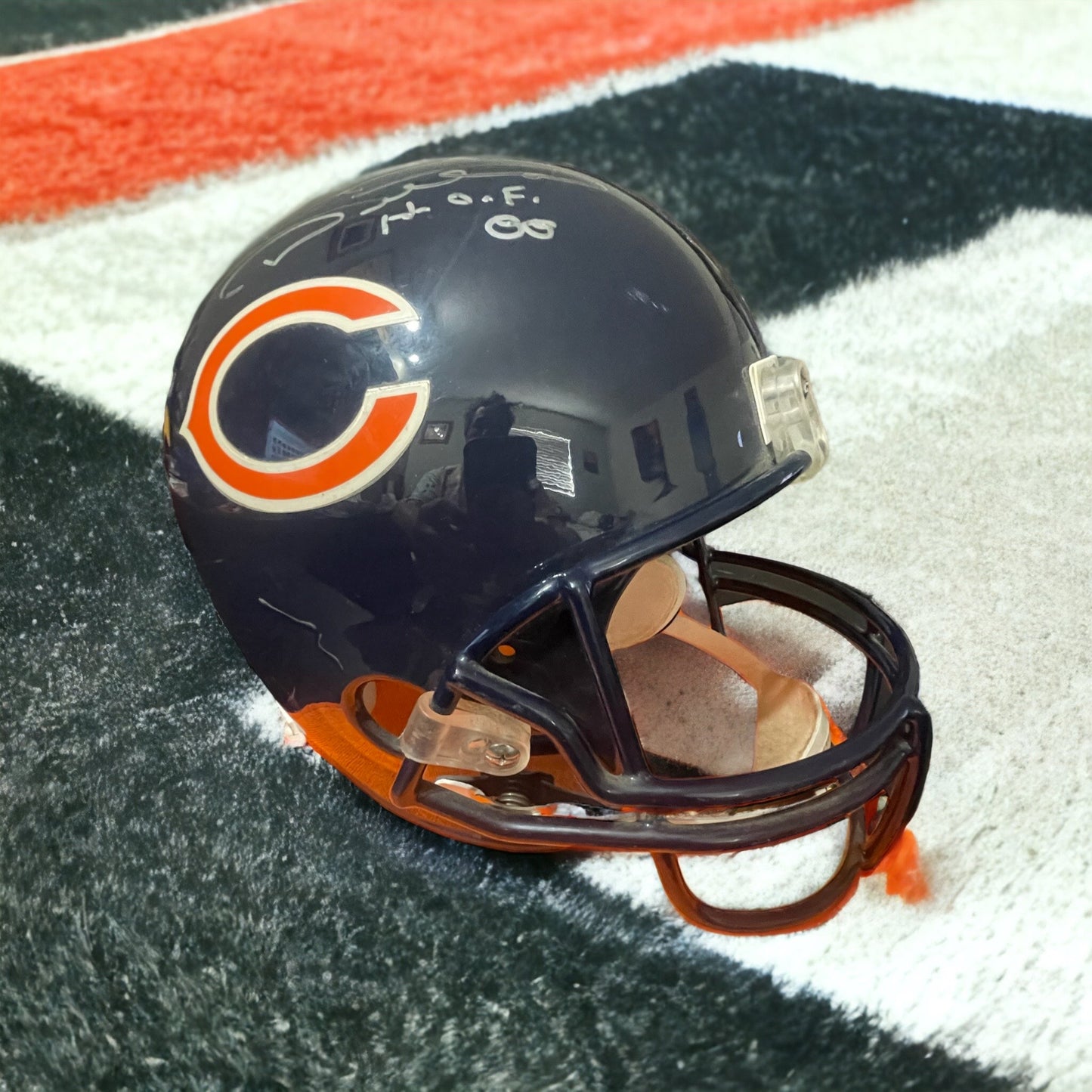 Chicago Bears Mike Ditka & Dan Hampton Autographed Helmet at his 1985 Super Bowl Champion Golf Outing 25th Anniversary