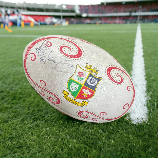 British Lions 2013 Tour Alex Corbisiero autographed Rhino Rugby Ball