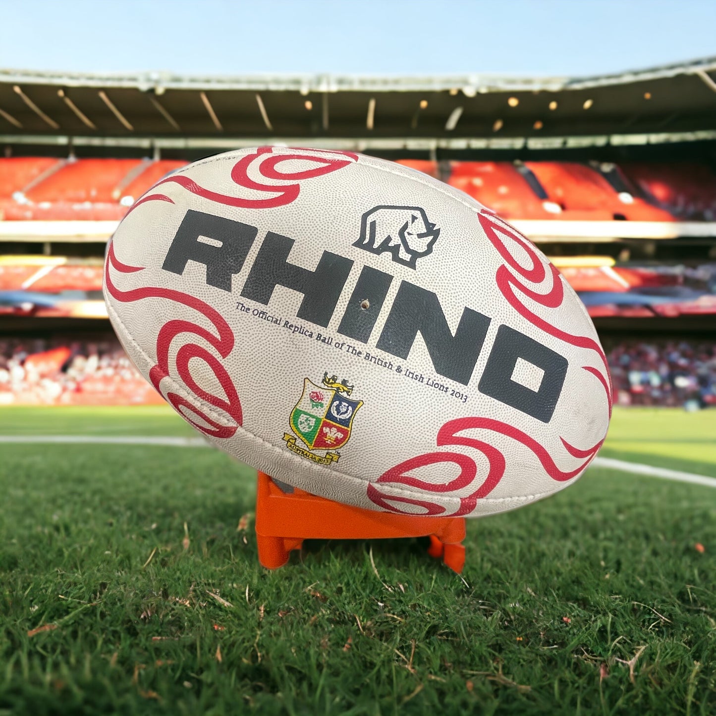 British Lions 2013 Tour Lee Halfpenny autographed Rhino Rugby Ball