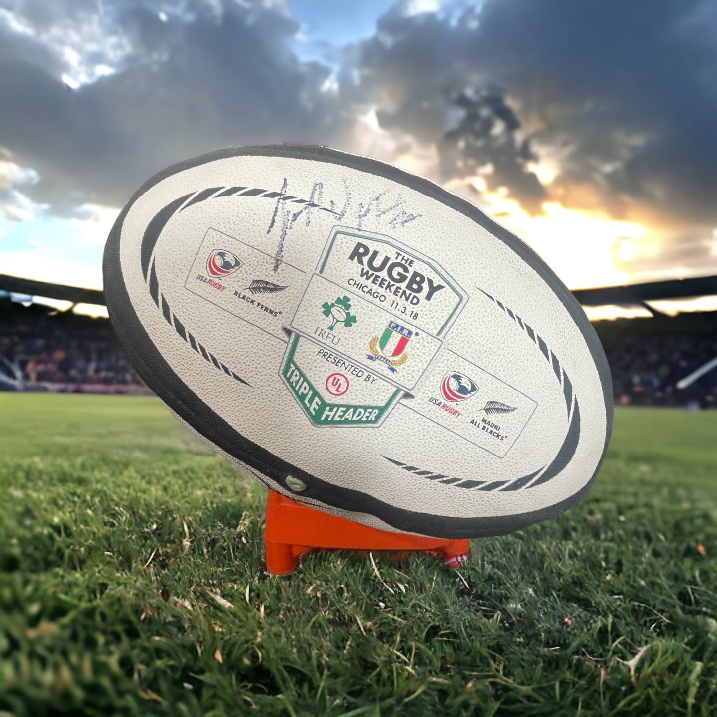 Ireland vs Italy Josh Van der Flier autographed Rugby Match Ball signed by 2021 Rugby World Player of the Year