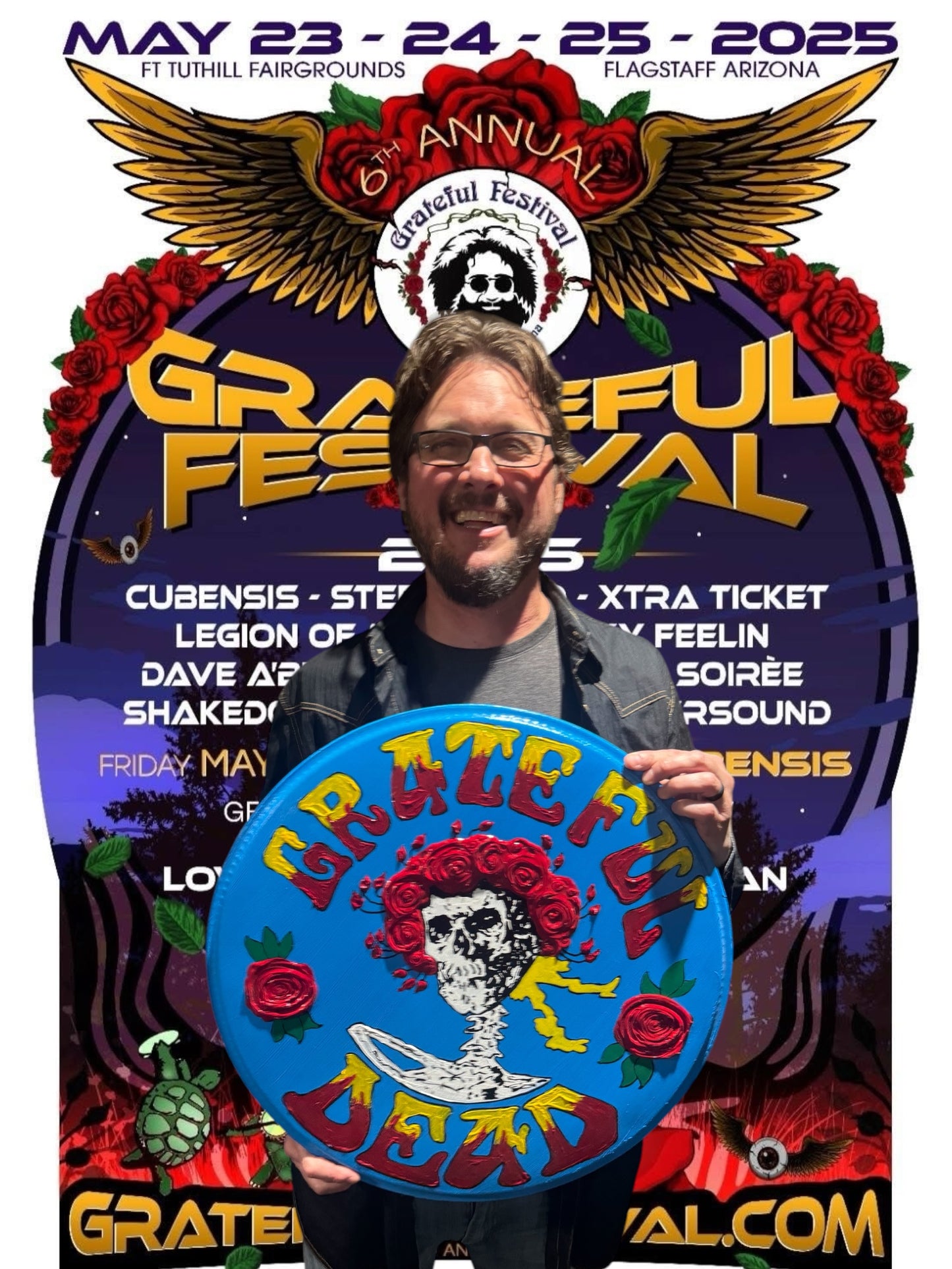 Grateful Dead Skull & Roses Drum Head