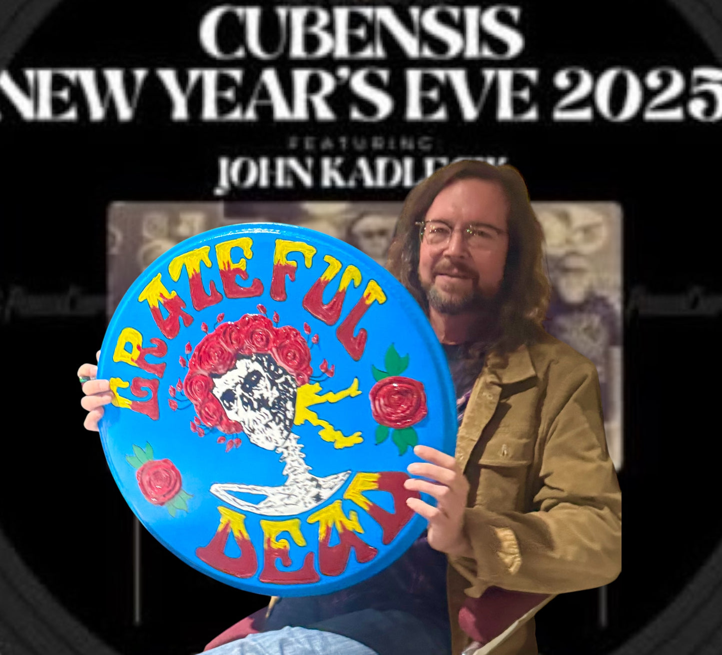 Grateful Dead Skull & Roses Drum Head