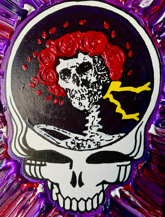 Steal Your Face - Skull & Roses Purple