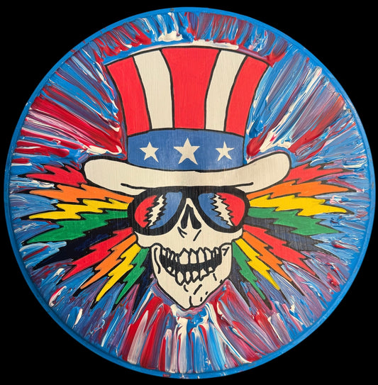 Uncle Sam Lightning Bolts Hand Painted Drum Head