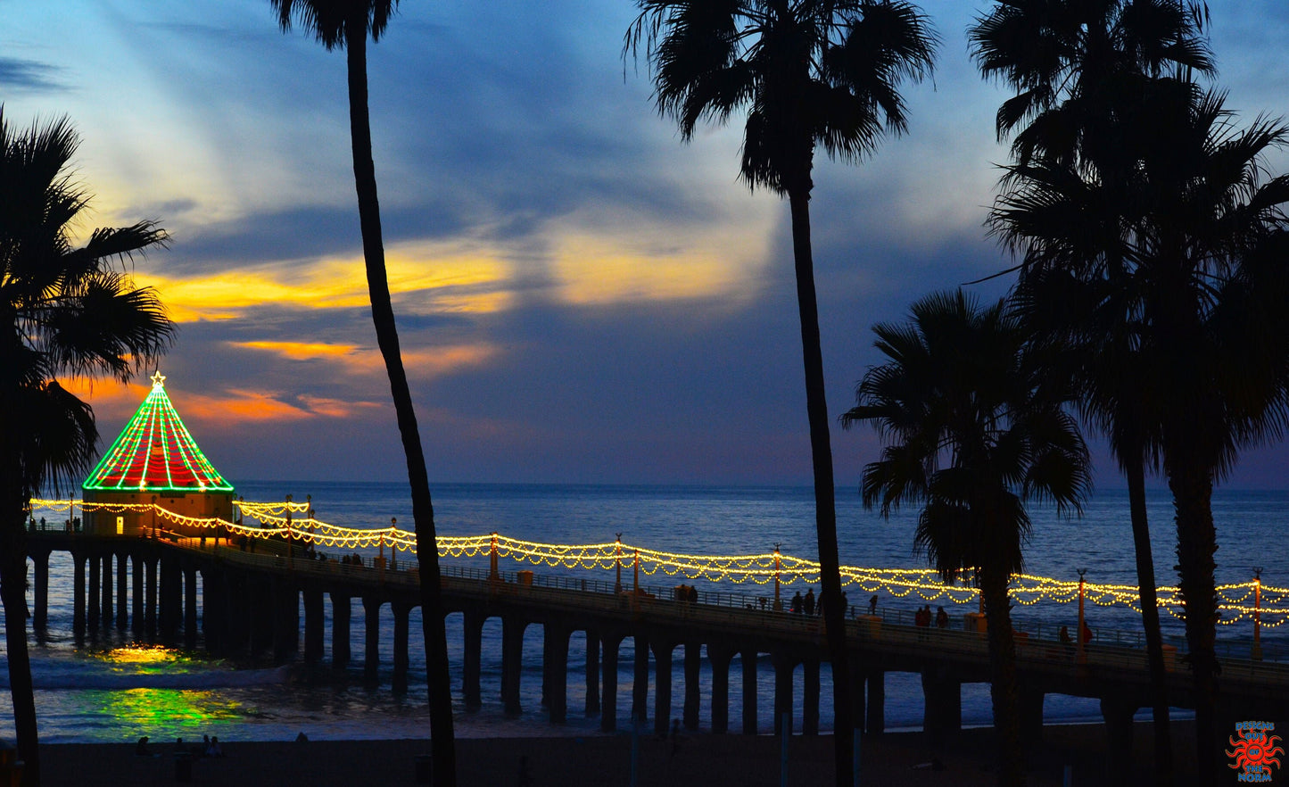 Manhattan Beach Pier at Christmas Sunset